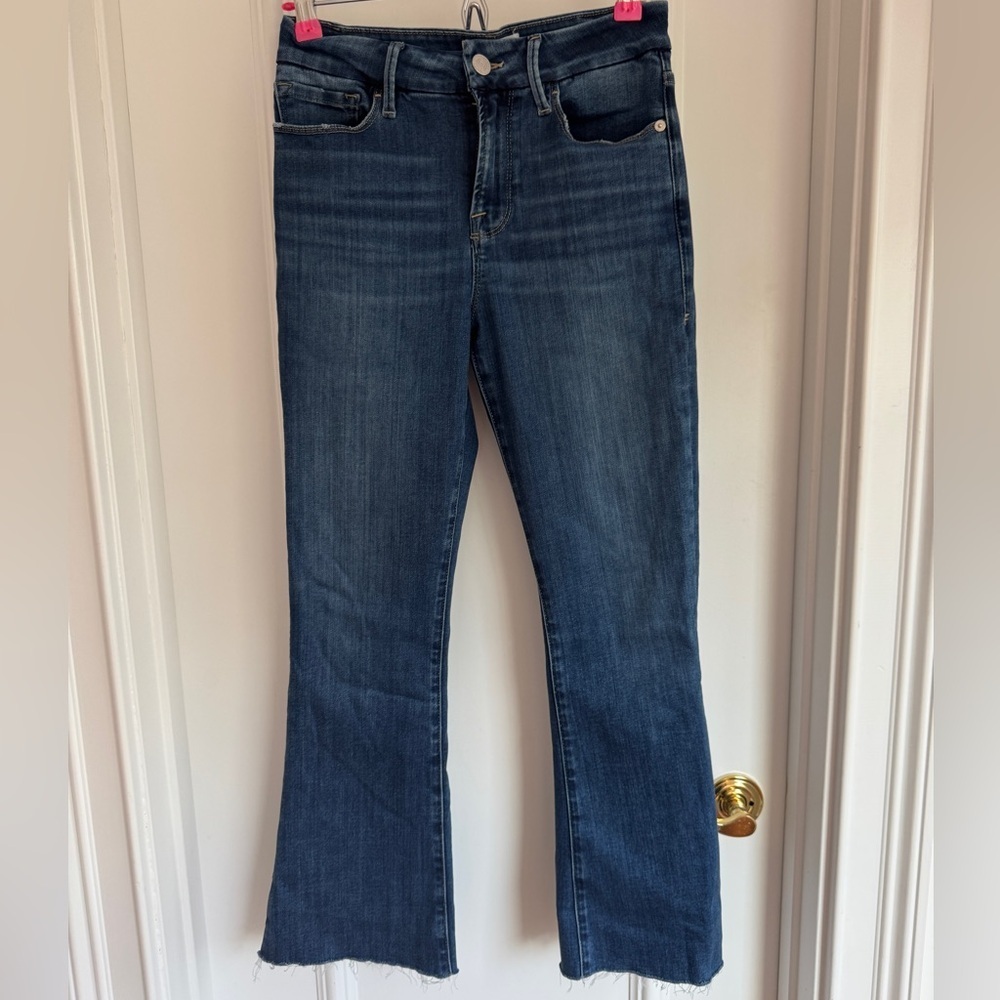 ⚡️Bestselling Frame Denim Le Crop Mini Boot Flare Cropped Roswell Blue 26 - Picture 3 of 8